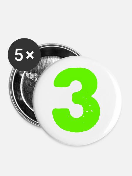 3 - Buttons groß 56 mm (5er Pack) - Weiß