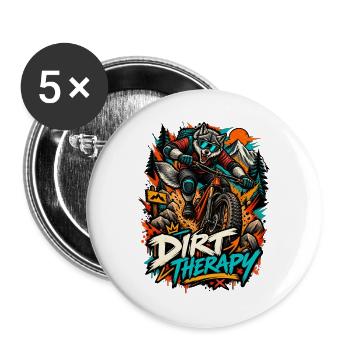 MTB-BIKE DOWNHILL-THERAPY Mountainbike Zubehör - Buttons groß 56 mm (5er Pack) - Weiß - Vorne