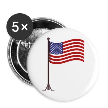 Flagge der Vereinigten Staaten - Buttons groß 56 mm (5er Pack) - Weiß - Vorne