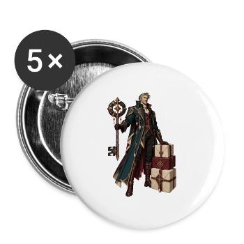 Runenmagier mit Geschenken - Buttons groß 56 mm (5er Pack) - Weiß - Vorne