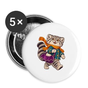 Katzenheld Schal Mantel - Buttons groß 56 mm (5er Pack) - Weiß - Vorne