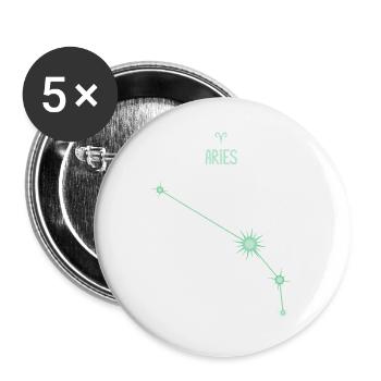 Widder, Sternstern, Sternbild Pastellgrün - Buttons groß 56 mm (5er Pack) - Weiß - Vorne