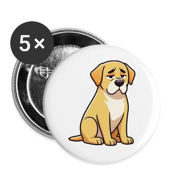 Labrador Labradorbesitzer Labradorliebhaber Labbi - Buttons groß 56 mm (5er Pack) - Weiß - Vorne