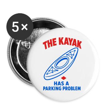 The Kayak Has a Parking Problem – Kajak - Buttons groß 56 mm (5er Pack) - Weiß - Vorne