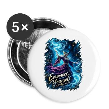 Empower Yourself – Zaubernde Kraft - Buttons groß 56 mm (5er Pack) - Weiß - Vorne