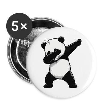 Panda Dab Pose - Buttons groß 56 mm (5er Pack) - Weiß - Vorne