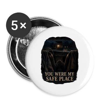 Du warst mein sicherer Ort - Buttons groß 56 mm (5er Pack) - Weiß - Vorne