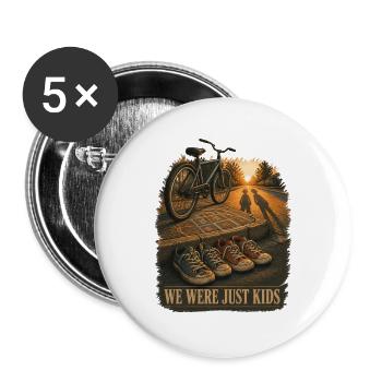 Wir waren noch Kinder - Buttons groß 56 mm (5er Pack) - Weiß - Vorne