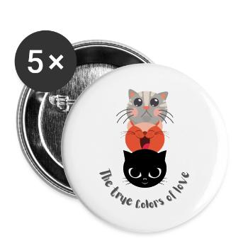 Wahre Farben der Liebe - Buttons groß 56 mm (5er Pack) - Weiß - Vorne