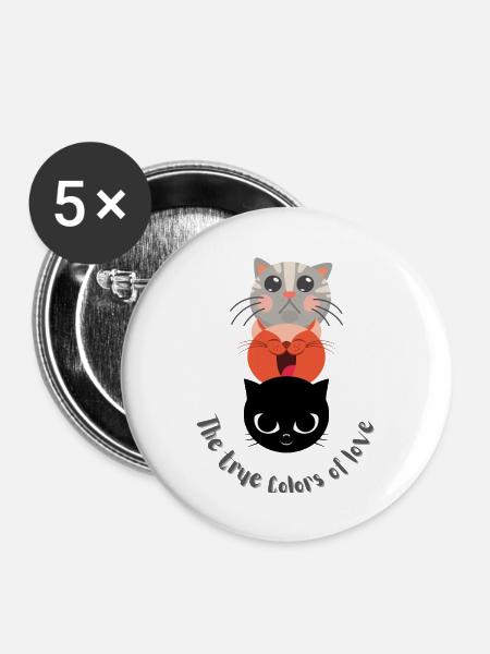 Wahre Farben der Liebe - Buttons groß 56 mm (5er Pack) - Weiß