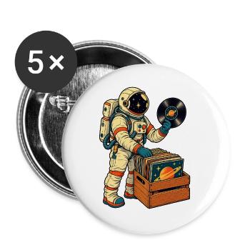Astronaut Vinyl Sammler - Buttons groß 56 mm (5er Pack) - Weiß - Vorne