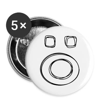 Kleinbuchstabe ö handgezeichnet - Buttons groß 56 mm (5er Pack) - Weiß - Vorne