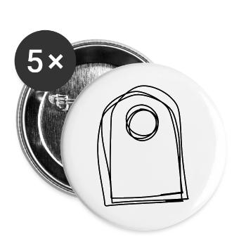 Flaschenanhänger handgezeichnet - Buttons groß 56 mm (5er Pack) - Weiß - Vorne