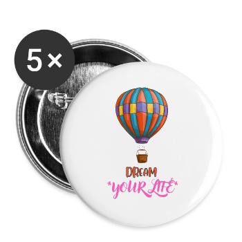 Träume dein Leben - Buttons groß 56 mm (5er Pack) - Weiß - Vorne