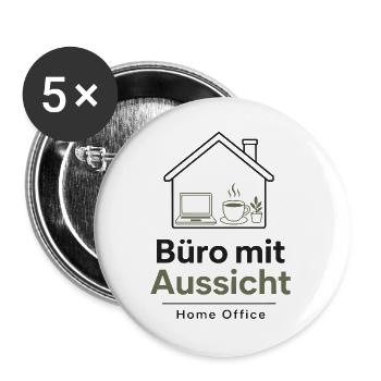 Büro mit Aussicht Home Office - Buttons groß 56 mm (5er Pack) - Weiß - Vorne