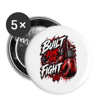 Gebaut für den Kampf - Buttons groß 56 mm (5er Pack) - Weiß - Vorne