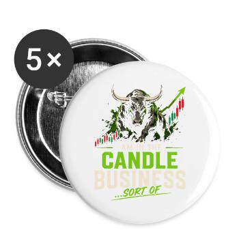 Ich mache was mit Kerzen... - Buttons groß 56 mm (5er Pack) - Weiß - Vorne