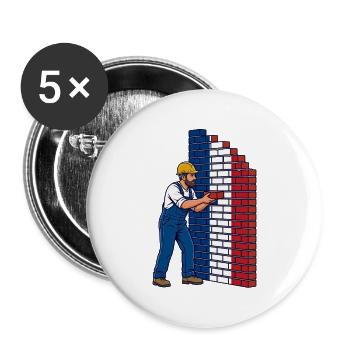 Frankreich aufbauen, eine Metapher für Arbeit und Nation - Buttons groß 56 mm (5er Pack) - Weiß - Vorne