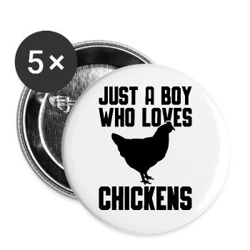 Huhn Liebhaber Statement - Buttons groß 56 mm (5er Pack) - Weiß - Vorne