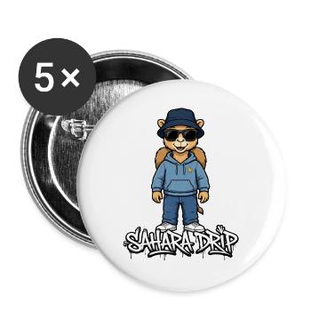Sahara Drip Camel Streetwear - Buttons groß 56 mm (5er Pack) - Weiß - Vorne
