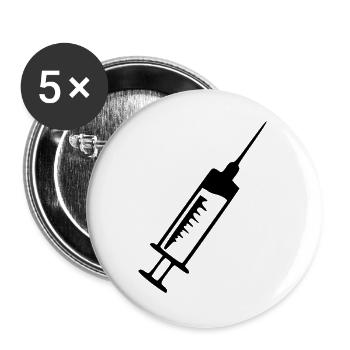 Spritze Arzt Ärztin Geschenk  - Buttons groß 56 mm (5er Pack) - Weiß - Vorne