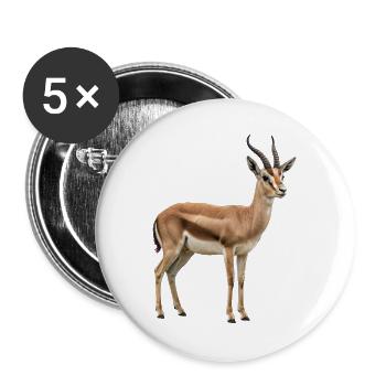 Gazellen-Silhouette im Goldenen Horizont - Buttons groß 56 mm (5er Pack) - Weiß - Vorne
