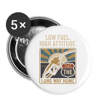 Fuel Freedom Vintage Roadtrip High Attitude - Buttons groß 56 mm (5er Pack) - Weiß - Vorne