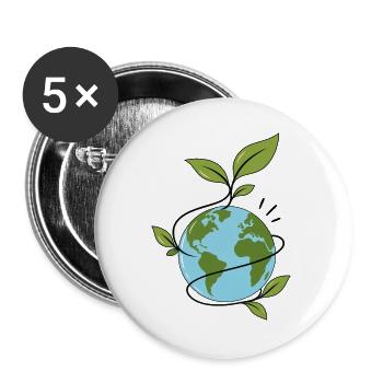 Die wachsende Welt - Buttons groß 56 mm (5er Pack) - Weiß - Vorne