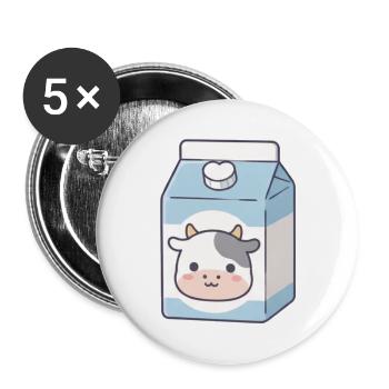 Milch - Buttons groß 56 mm (5er Pack) - Weiß - Vorne