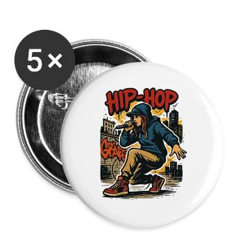 Hopfen - Buttons groß 56 mm (5er Pack) - Weiß - Vorne