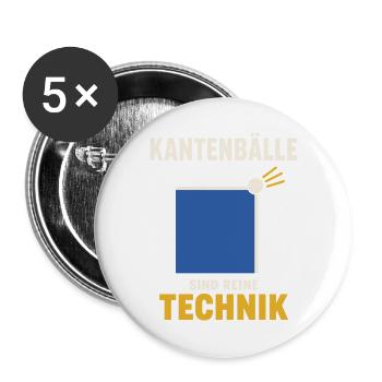 Tischtennis Kantenball Shirt – Minimalistisch - Buttons groß 56 mm (5er Pack) - Weiß - Vorne