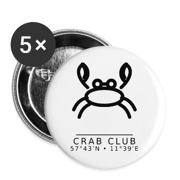 CrabClub: Koordinaten - Buttons groß 56 mm (5er Pack) - Weiß - Vorne
