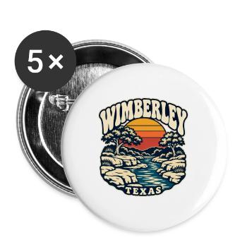 Texas Wimberley Sonnenuntergang Fluss - Buttons groß 56 mm (5er Pack) - Weiß - Vorne