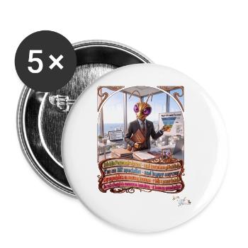 Heuschrecke JOGUE Personalreferent HR Büro Pop Art - Buttons groß 56 mm (5er Pack) - Weiß - Vorne