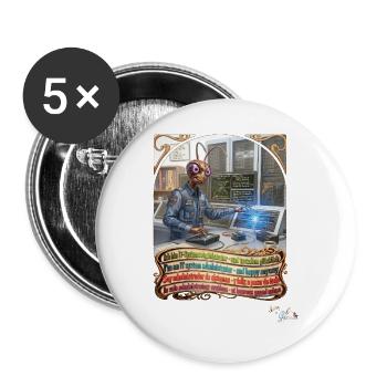 Heuschrecke JOGUE IT-Systemadministrator Admin Job - Buttons groß 56 mm (5er Pack) - Weiß - Vorne