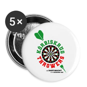Körbiskrug Throwers  - Buttons groß 56 mm (5er Pack) - Weiß - Vorne
