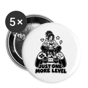 Nur noch ein Level – Gamer auf einem riesigen Controller - Buttons groß 56 mm (5er Pack) - Weiß - Vorne