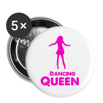Tanzende Königin Silhouette - Buttons groß 56 mm (5er Pack) - Weiß - Vorne