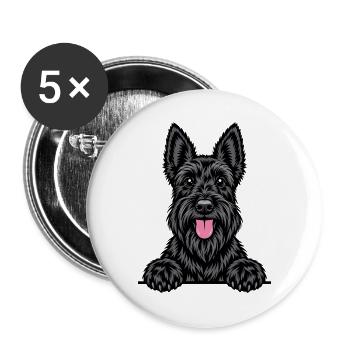 Scottish Terrier - Buttons groß 56 mm (5er Pack) - Weiß - Vorne