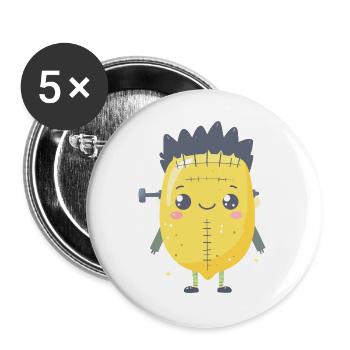 Franken-Lemon - Buttons groß 56 mm (5er Pack) - Weiß - Vorne