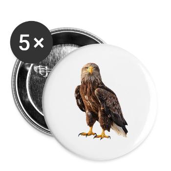 Seeadler Adler Eagle - Buttons groß 56 mm (5er Pack) - Weiß - Vorne