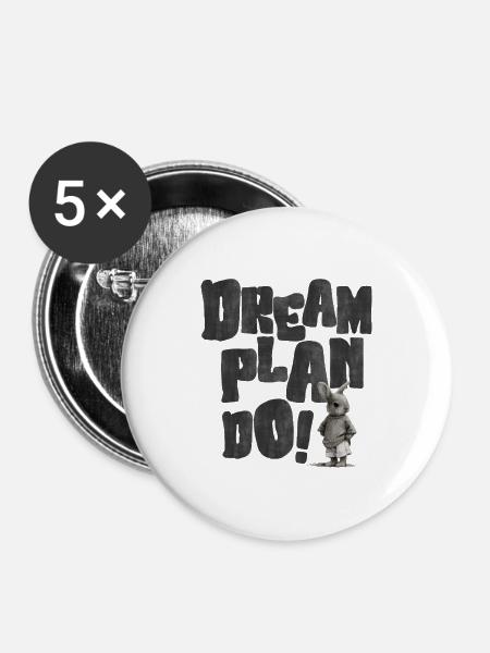 Träumplan - Buttons groß 56 mm (5er Pack) - Weiß