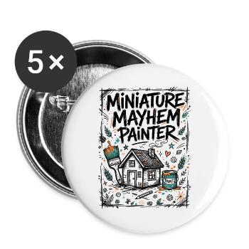Miniaturen bemalen – Miniature Mayhem Painter - Buttons groß 56 mm (5er Pack) - Weiß - Vorne