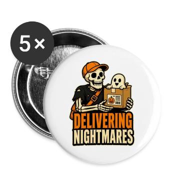 Albträume liefern - Buttons groß 56 mm (5er Pack) - Weiß - Vorne