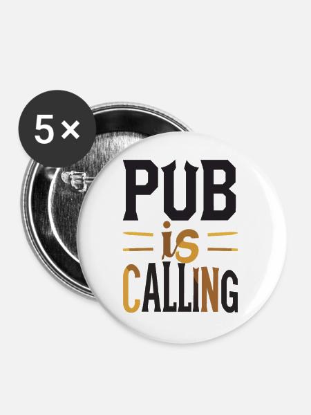Pub Us Calling - Buttons groß 56 mm (5er Pack) - Weiß