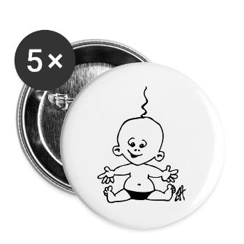 bébé - Lot de 5 grands badges (56 mm) - blanc - Devant