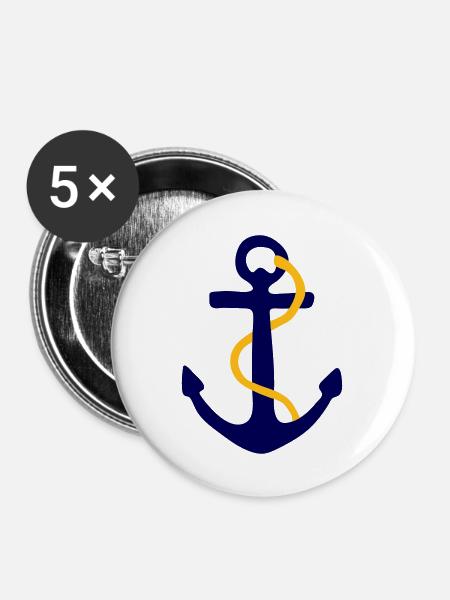 Anker - Buttons groß 56 mm (5er Pack) - Weiß