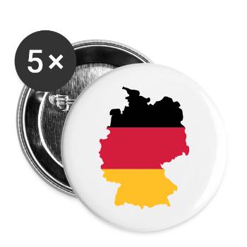Deutschland - Buttons groß 56 mm (5er Pack) - Weiß - Vorne