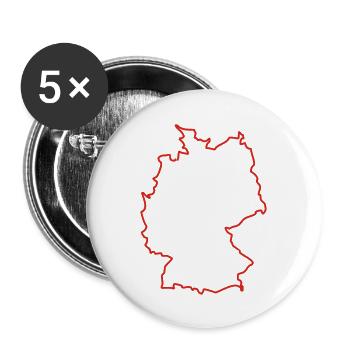 Deutschland Umriss / Germany contour (1c) - Buttons groß 56 mm (5er Pack) - Weiß - Vorne