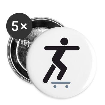 skateboarder - Buttons large 2.2''/56 mm (5-pack) - white - Front